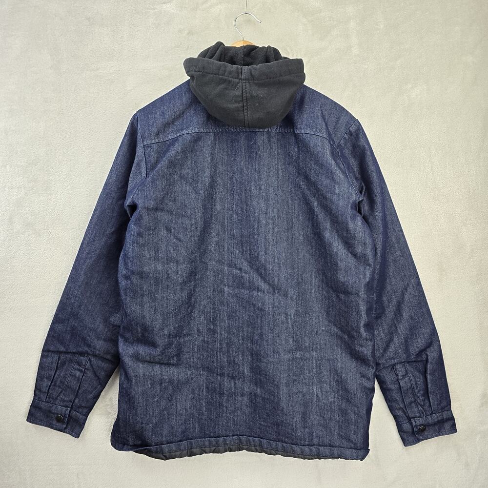 Dickies Skateboarding Denim Jacket Mens Medium Blue Hooded Quilted Lined Y2K - Picture 9 of 11